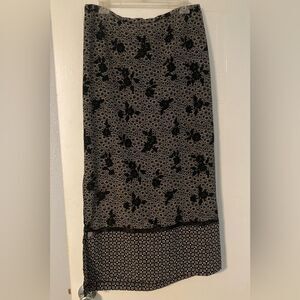 VENEZIA JEANS CLOTHING CO. Maxi Skirt Black Beige Size 14/16